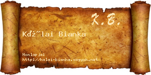 Kálai Bianka névjegykártya