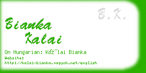 bianka kalai business card